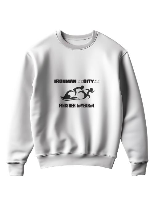 Show details for Personalised Triathlon White Sweatshirt Centre Chest